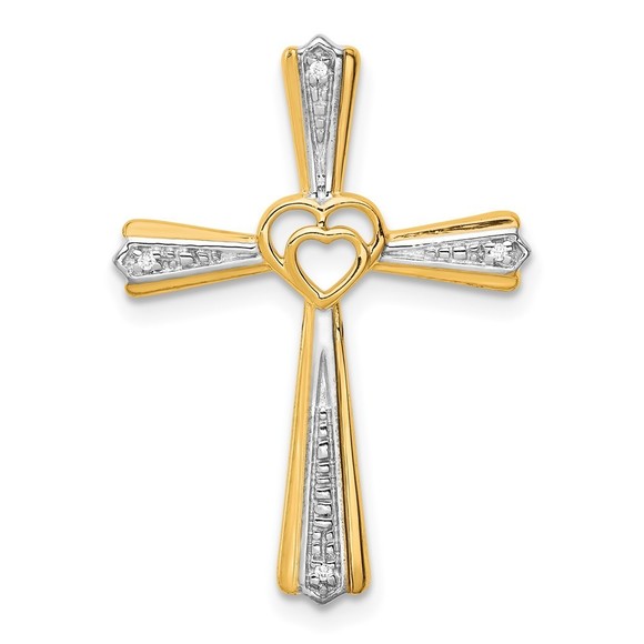 14k w/Rhodium Diamond Cross Pendant,All Products : American Fashion Style Bags On Sale